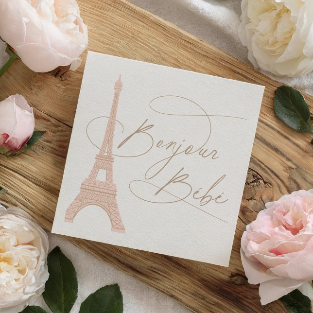 Bonjour Bebe Paris French Baby Shower Napkin (Creator Uploaded)