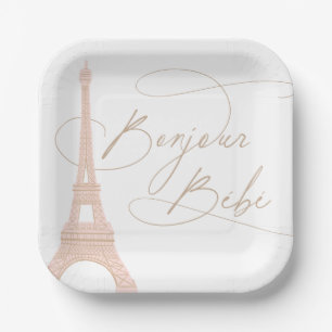 Bonjour Bebe Paris French Baby Shower Paper Plate