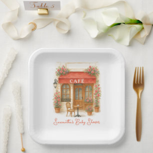 Bonjour Bebe Paris French Cafe Baby Shower Paper Plate