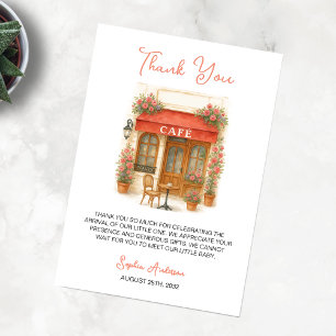 Bonjour Bebe Paris French Cafe Baby Shower Thank You Card