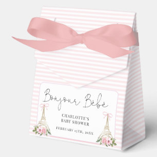 Bonjour Bebe Paris French Pink Eiffel Baby Shower Favour Box