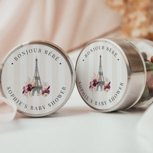 Bonjour Bébé Paris Theme Baby Shower Classic Round Sticker