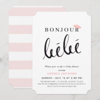 Bonjour Bebe Pink Beret Simple Girl Baby Shower