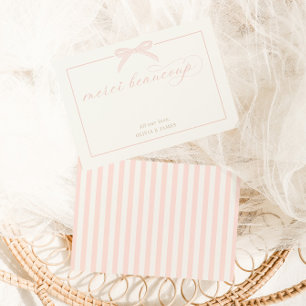 Bonjour Bébé Pink Paris Eiffel Tower Baby Shower Thank You Card