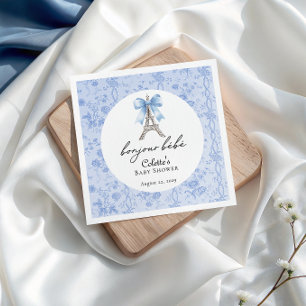 Bonjour Bebe Romantic Blue French Toile  Napkin