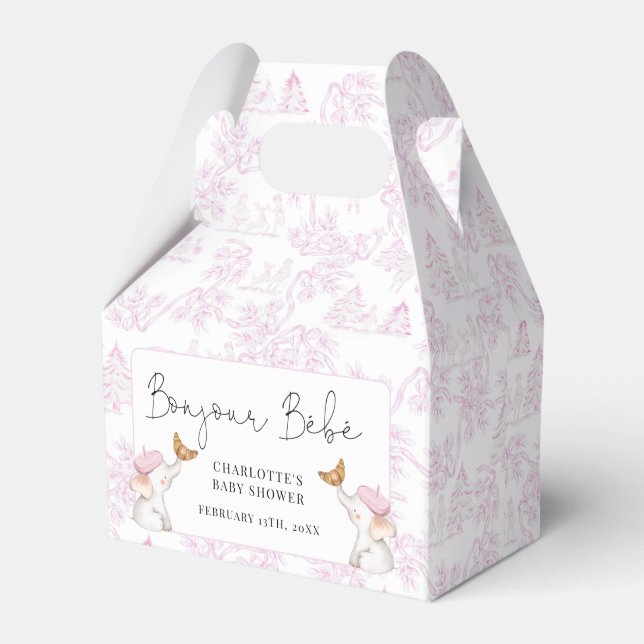Bonjour Bebe Romantic French Girl Baby Shower   Favour Box (Front Side)
