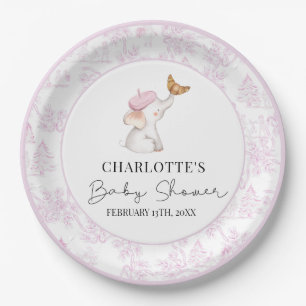 Bonjour Bebe Romantic French Girl Baby Shower  Pap Paper Plate