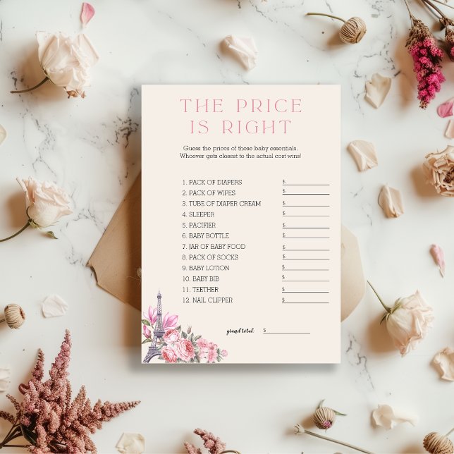 Bonjour Bebe | The Price is Right Baby Shower Game Invitation (Creator Uploaded)