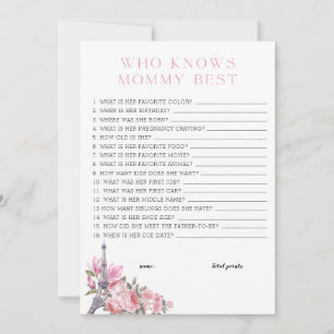 Bonjour Bebe   Who Knows Mummy Best Baby Shower  Invitation