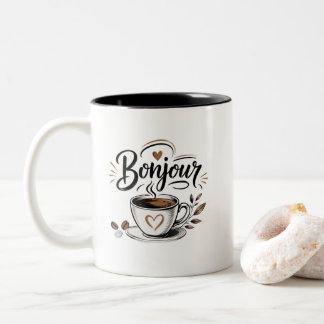 Bonjour Café – Le réveil tout en douceur Two-Tone Coffee Mug