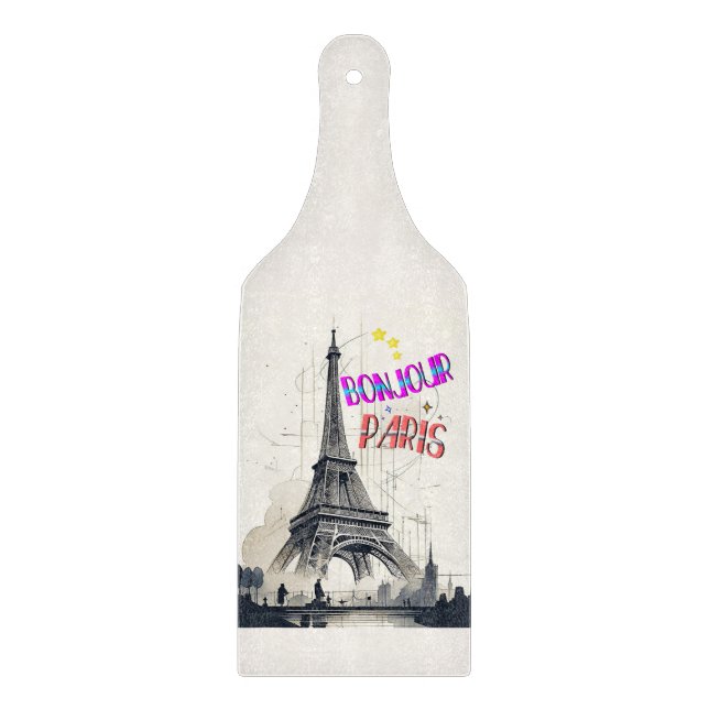Bonjour Colourful Paris Cutting Board (Front)