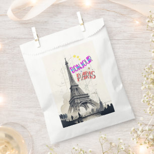 Bonjour Colourful Paris Favour Bags