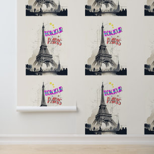 Bonjour Colourful Paris Wallpaper