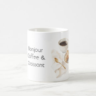 Bonjour Croissant & Coffee Mug