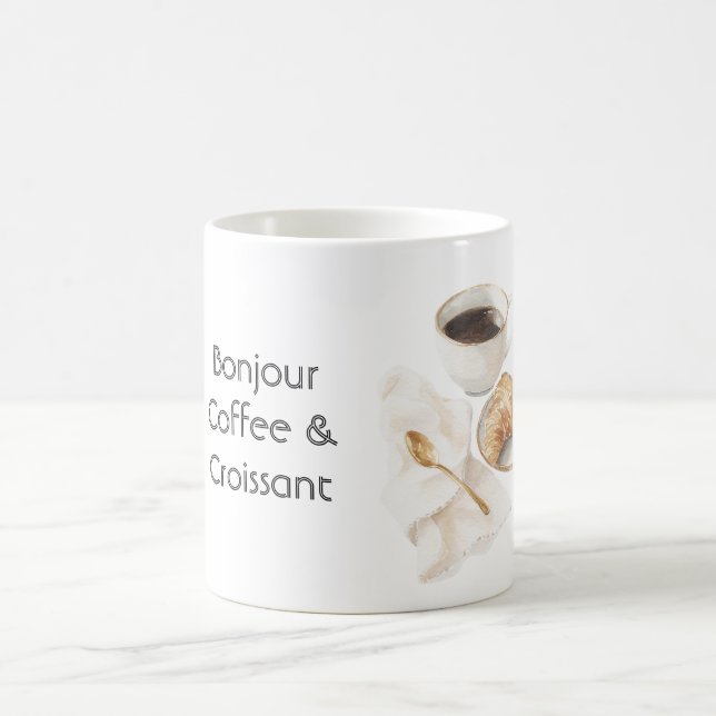 Bonjour Croissant & Coffee   Mug (Center)