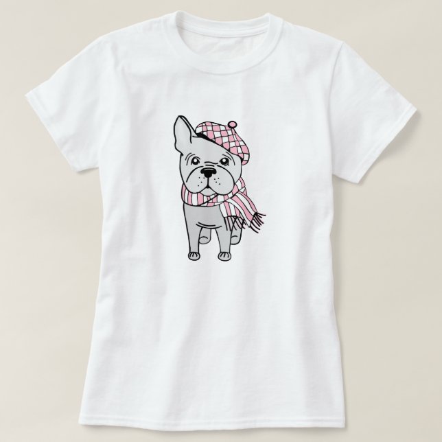 Bonjour Fancy French Bulldog T-Shirt (Design Front)