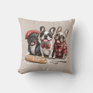 Bonjour French Bulldogs Cushion