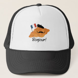 Bonjour French Croissant - France Funny Food Trucker Hat