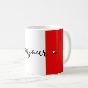 Bonjour French Flag Colours Coffee Mug