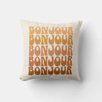 Bonjour French Hello Retro 70s Groovy Typography 
