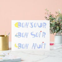 Bonjour Good Day Good Night Bon Soir French  