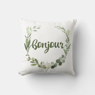 Bonjour Hello French Cushion