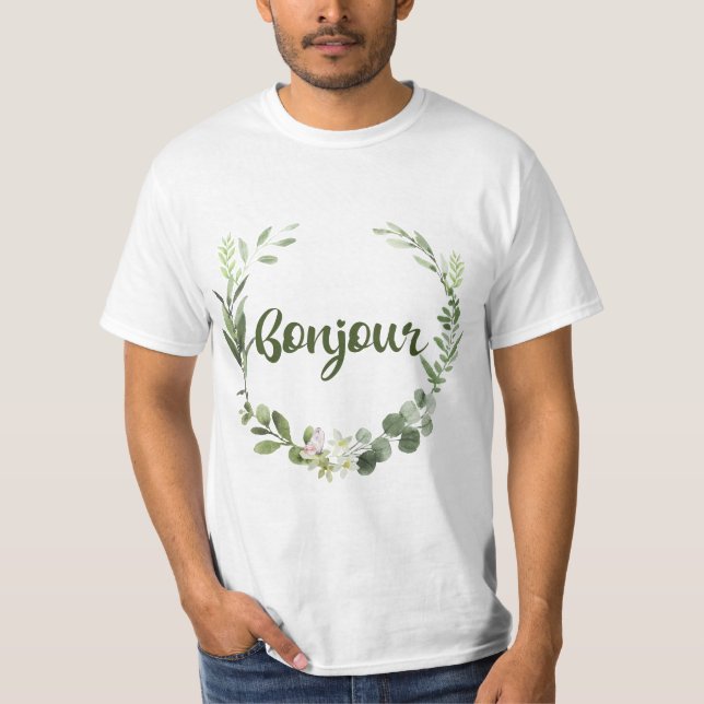 Bonjour Hello French T-Shirt (Front)