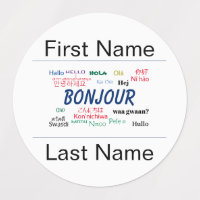 Bonjour Hello Party Name Template World Languages