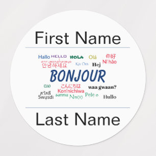 Bonjour Hello Party Name Template World Languages