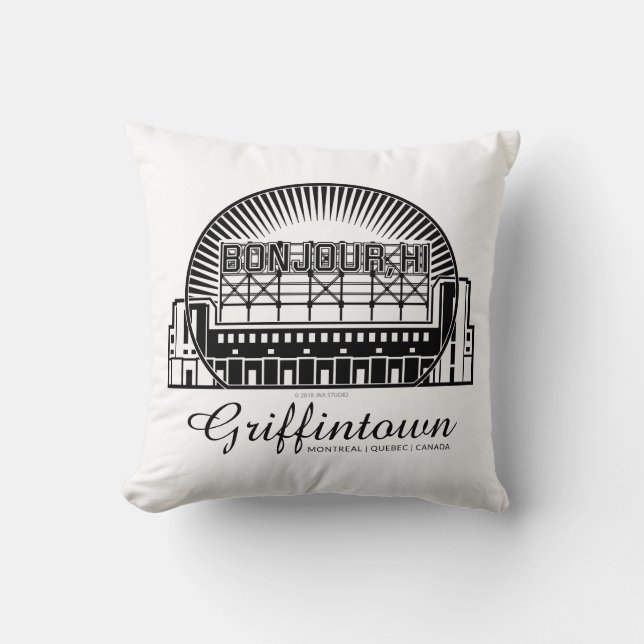 Bonjour, Hi Griffintown Cushion (Front)