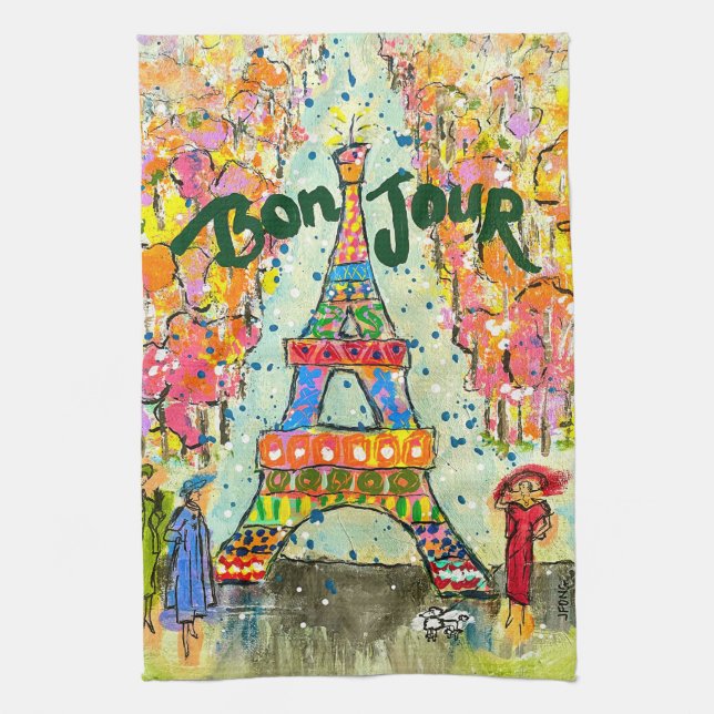 "Bonjour" Kitchen Towel (Vertical)