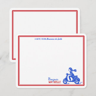 Bonjour Ma Belle French Scooter Personalised Card