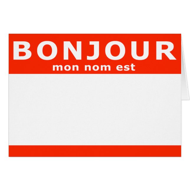 BONJOUR mon nom est (Front Horizontal)