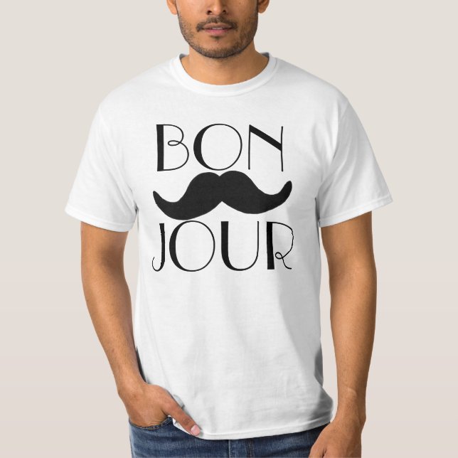 BONJOUR Moustache T-Shirt (Front)