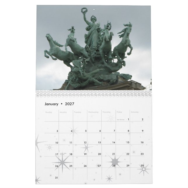 BONJOUR PARIS CALENDAR (Jan 2027)