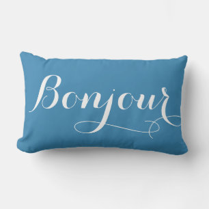 Bonjour Paris Lumbar Throw Pillow