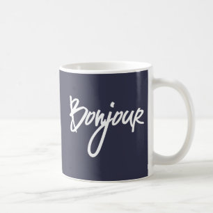 Bonjour Script (White) Coffee Mug