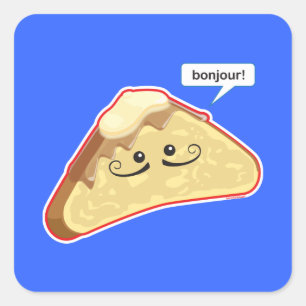 Bonjour! Square Sticker
