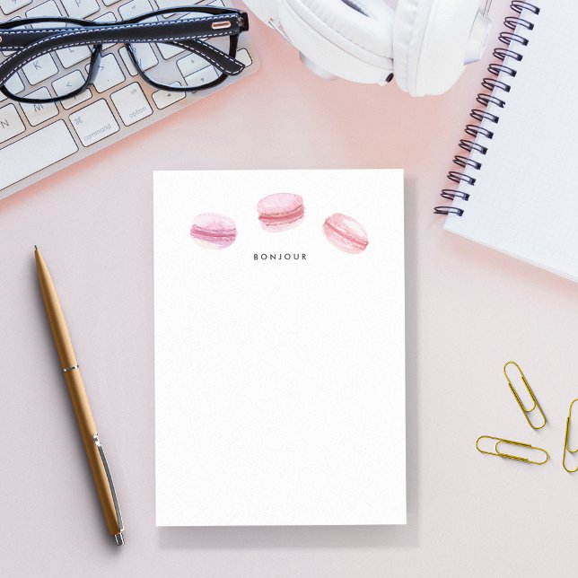 Bonjour | Watercolor Pink Macarons Post-it Notes (Creator Uploaded)