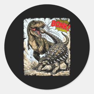 Bonk dinosaur funny prehistoric ankylosaurus dino classic round sticker