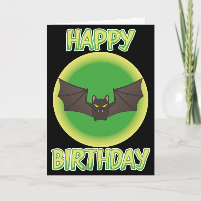 Bonkers Bat Birthday Card (Front)