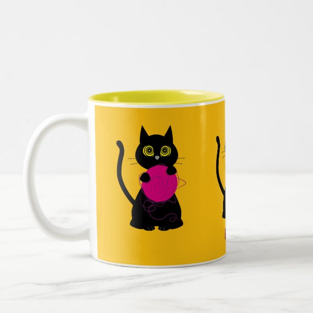 Bonkers! Mug – Knitting + Kitty 🧶🐈‍⬛ (Left)