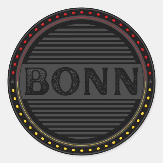 Bonn City Pride Emblem – German Identity Classic Round Sticker (Front)