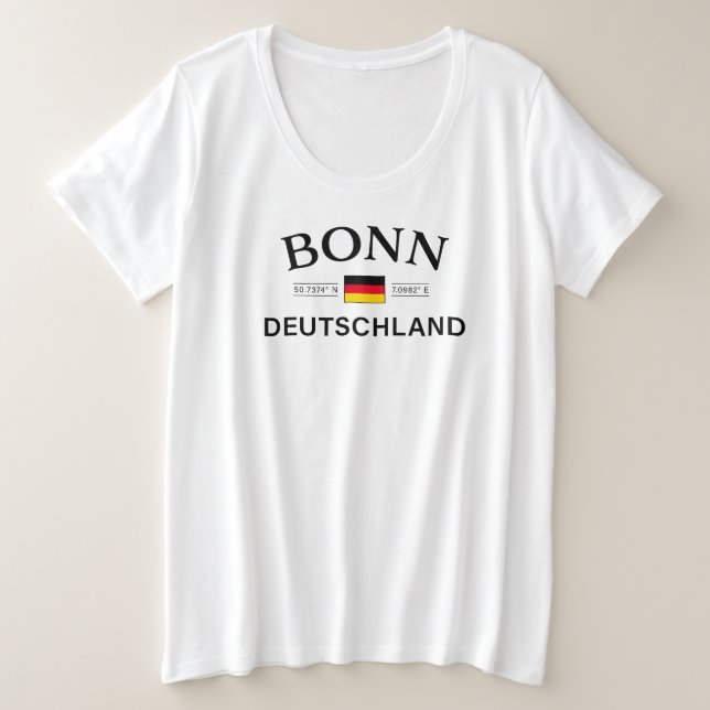 Bonn Deutschland Coordinates German Plus Size T-Shirt (Design Front)