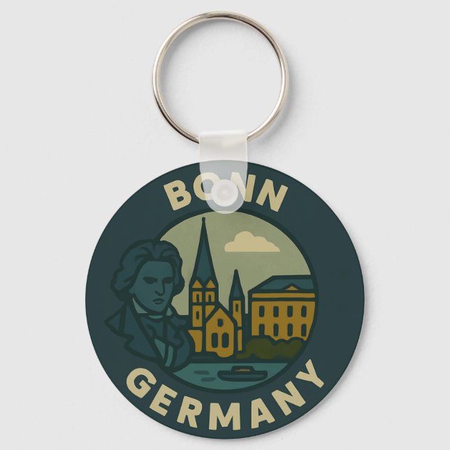 Bonn Germany City Art Key Ring (Front)