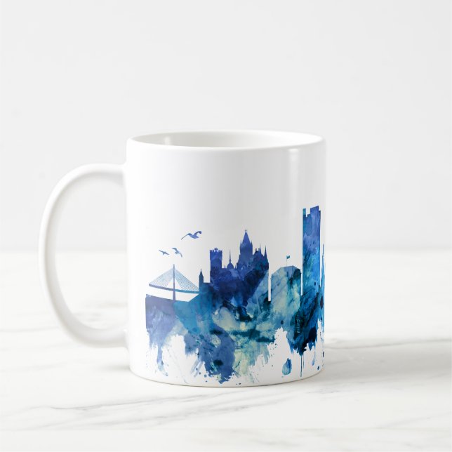 Bonn Germany Skyline Blue Coffee Mug (Left)