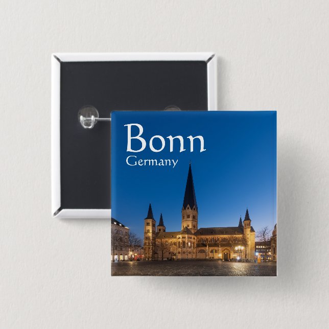 Bonn Germany Souvenir 15 Cm Square Badge (Front & Back)