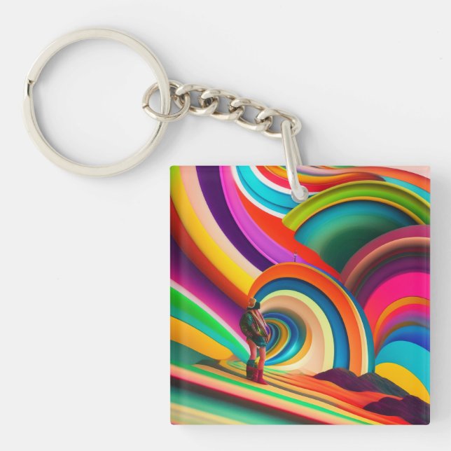 Bonnaroo abstract art key ring (Front)