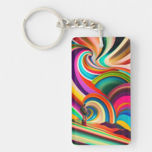 Bonnaroo abstract art key ring