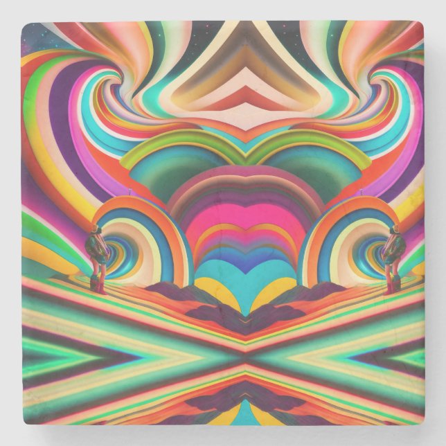 Bonnaroo abstract art stone coaster (Front)